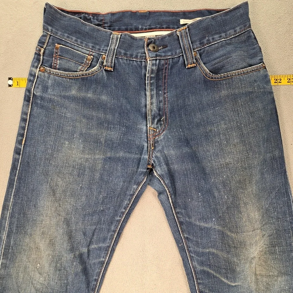 Levis Jeans Mens Selvedge Blue Med‎ Wash Straight Paint Splatter Fits 31x26